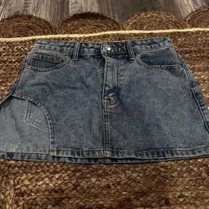 PrettyLittleThing Blue Denim Mini Skirt